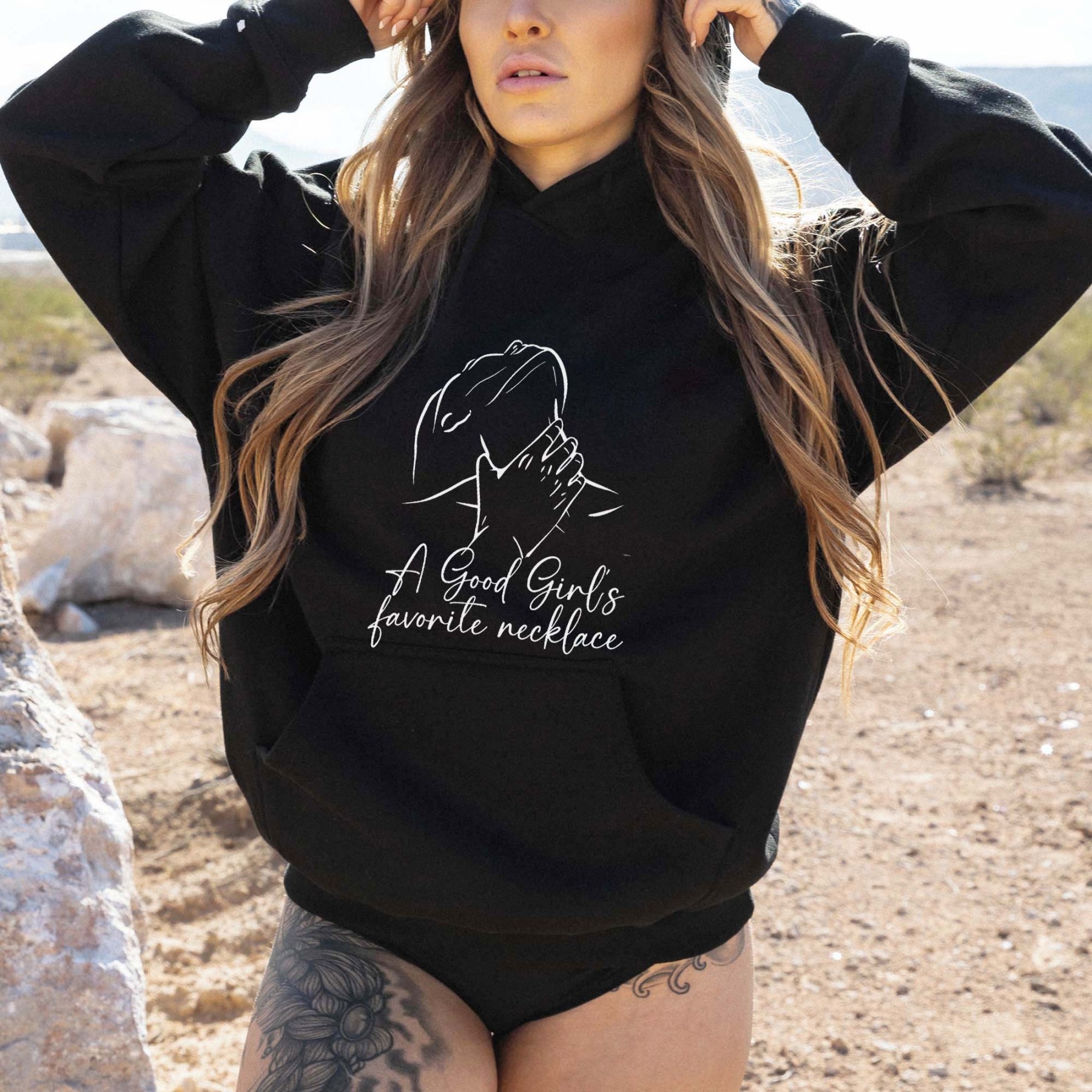 A Good Girl's Favorite Necklace Printed Women's Hoodie