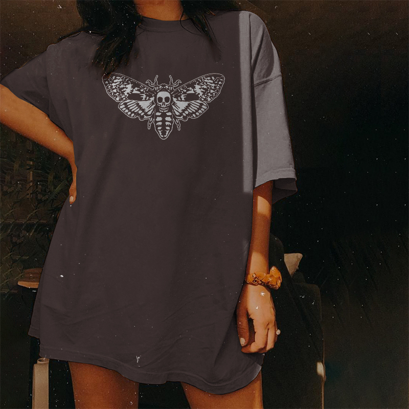 Skull Moth Printed T-shirt