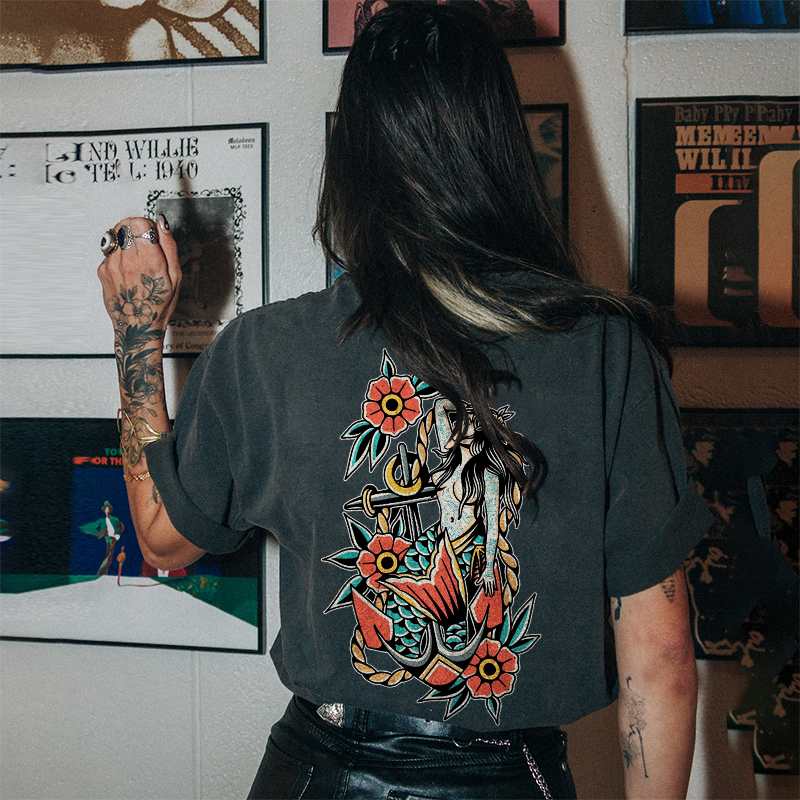 Flower And Mermaid T-shirt
