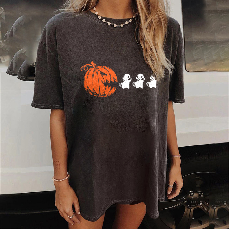 Halloween Pumpkin Head Ghost T-shirt