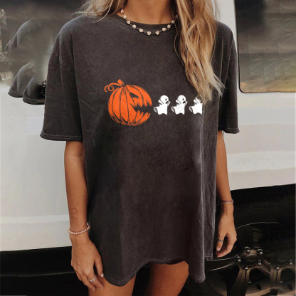 Halloween Pumpkin Head Ghost T-shirt
