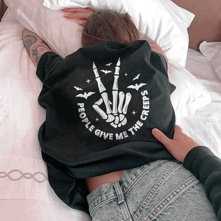 People Give Me The Creeps Sketelon T-shirt