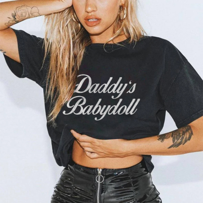 Daddy's Babydoll Print T-shirt