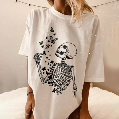 Skeleton And Butterflies T-shirt