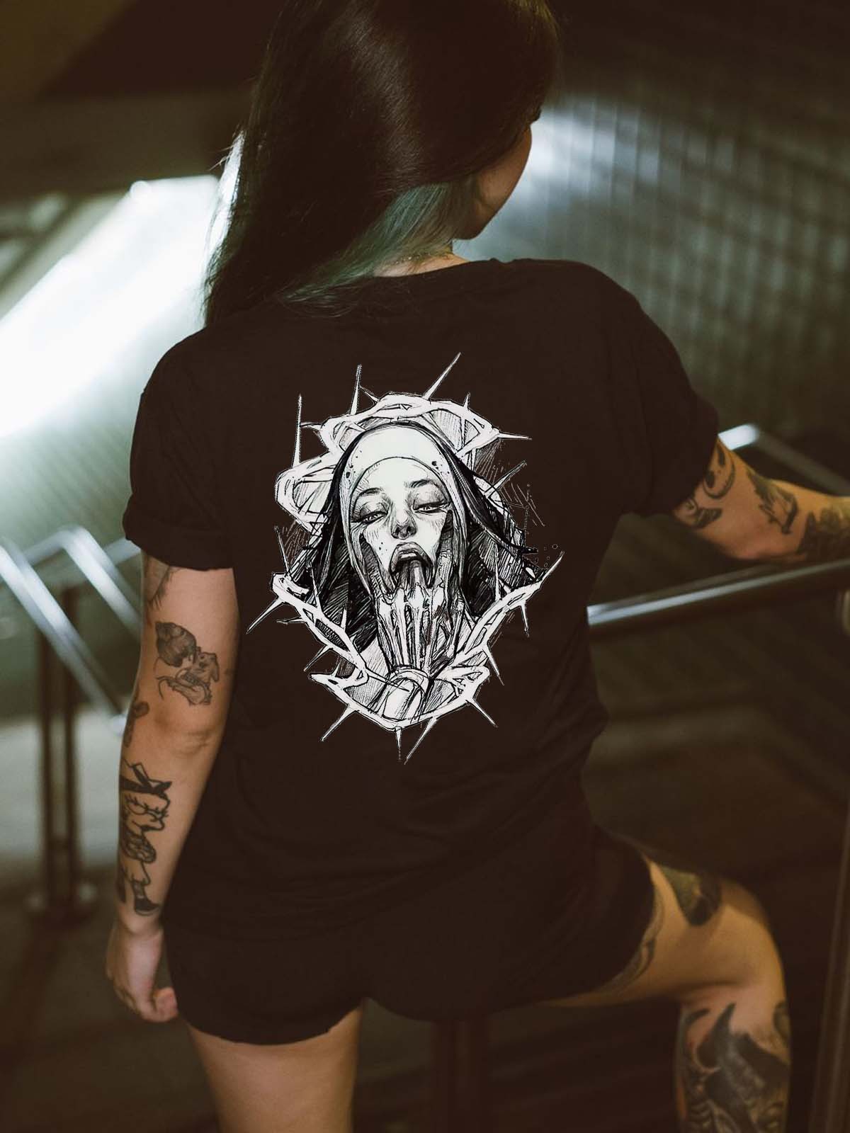 Evil Nun Printed Women's T-shirt