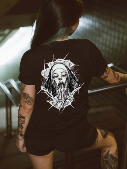 Evil Nun Printed Women's T-shirt