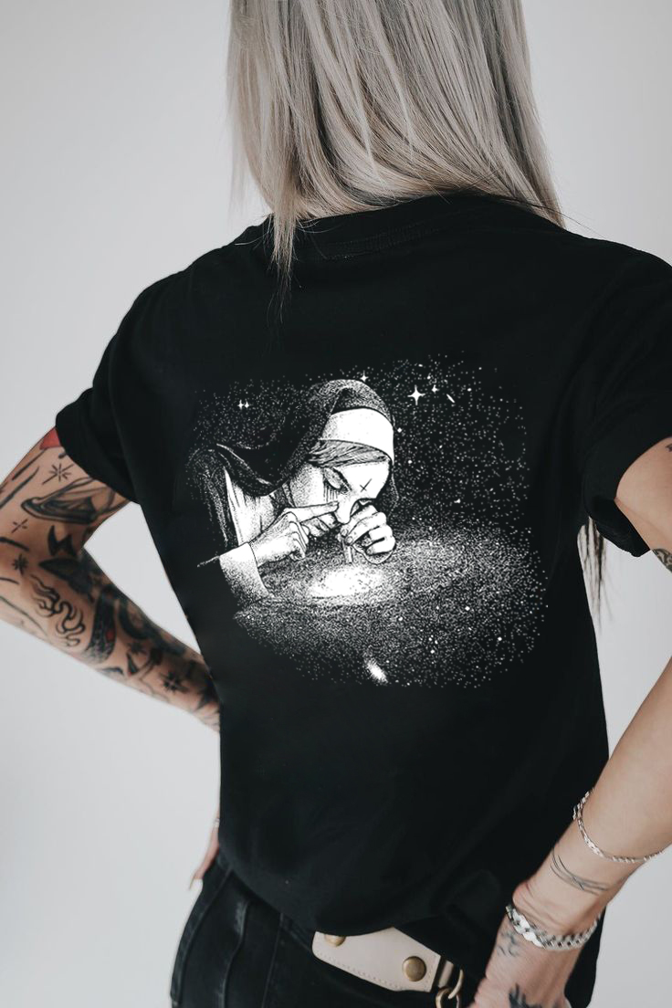 Nun Smoking Printed Women's T-shirt