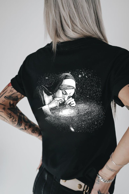 Nun Smoking Printed Women's T-shirt