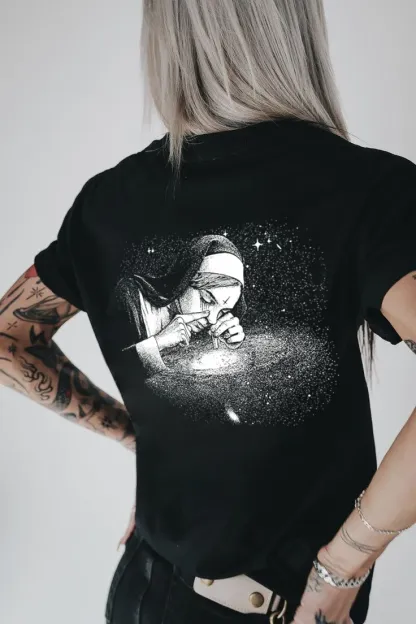 Nun Smoking Printed Women's T-shirt