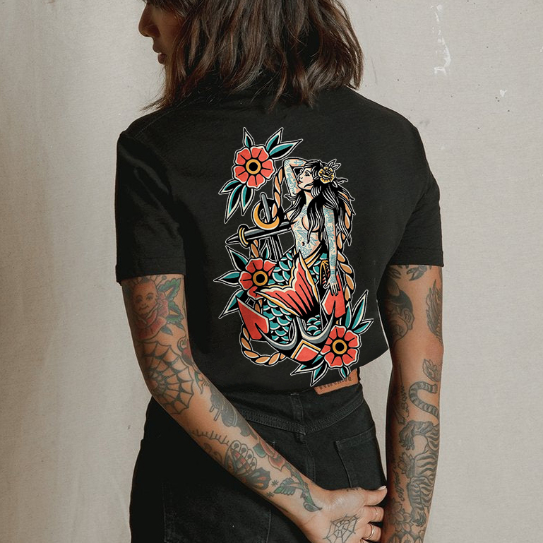Flower And Mermaid T-shirt
