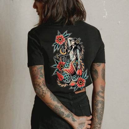Flower And Mermaid T-shirt