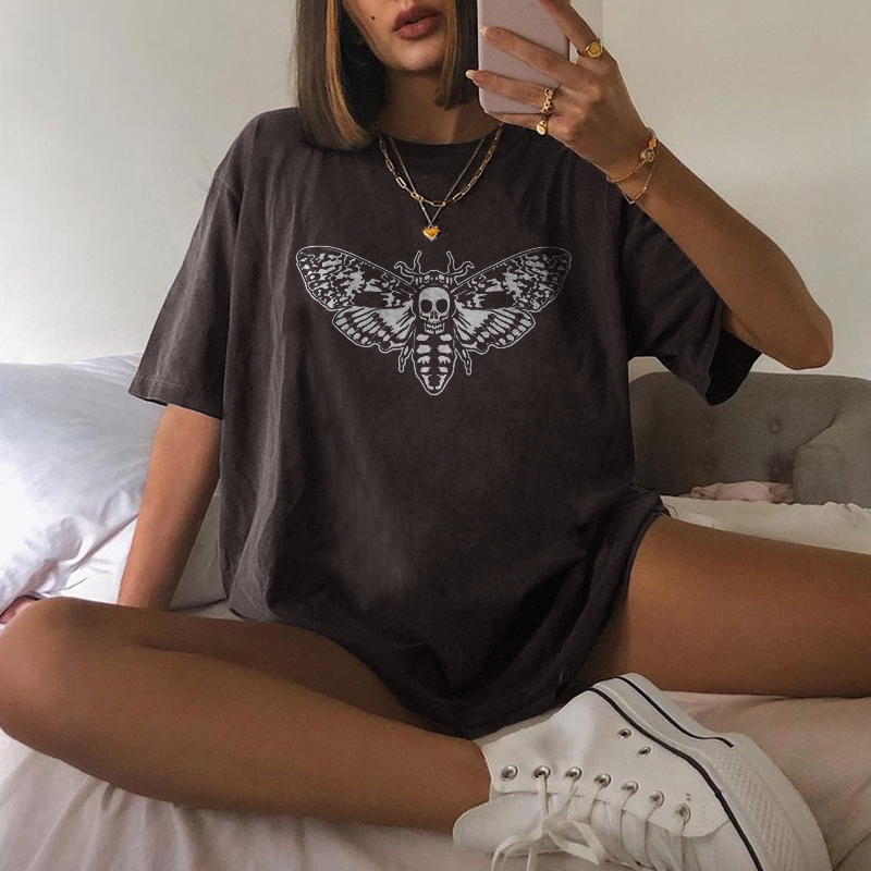Skull Moth Printed T-shirt