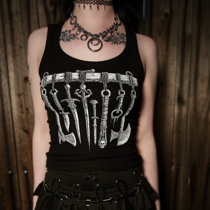 Medieval Weapons Print Tank Top