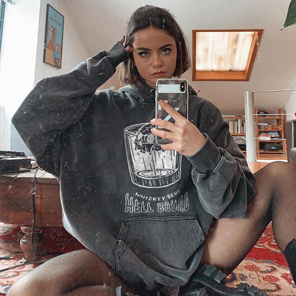 WHISKEY BENT HELLBOUND print hoodie