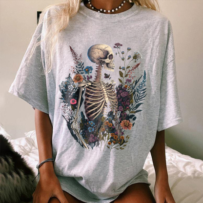 Skull And Flower T-shirt