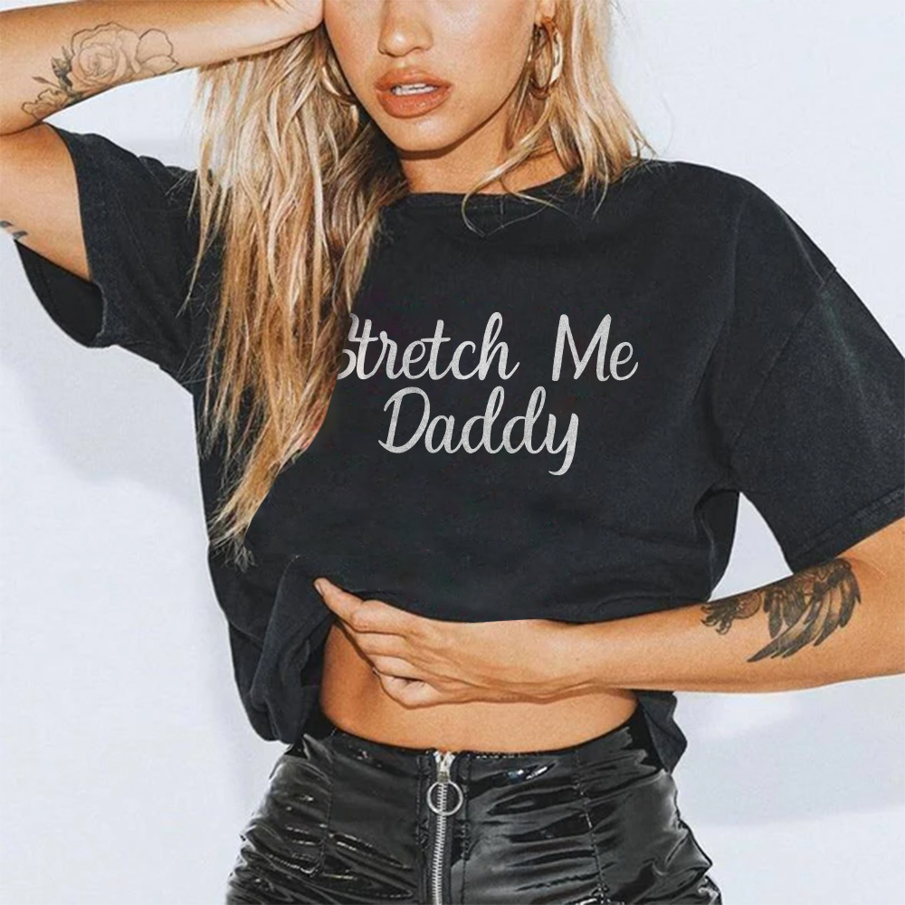 Stretch Me Daddy Print T-shirt