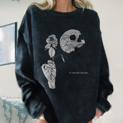 A Rose For No One Skull Sweatshirt
