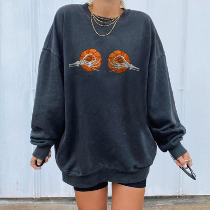 Halloween Skull Palm pumpkin sweatshirt