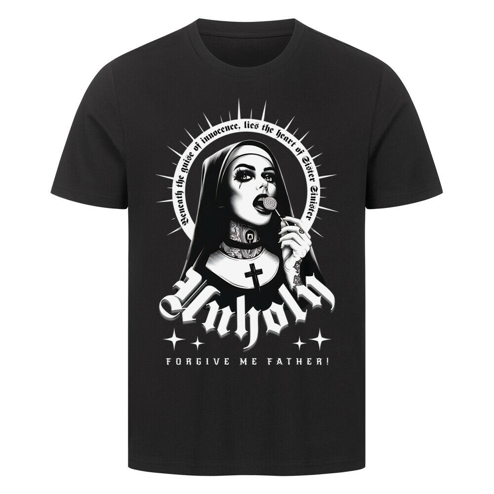 Unholy Nun " Forgive me Father" Printed T-shirt