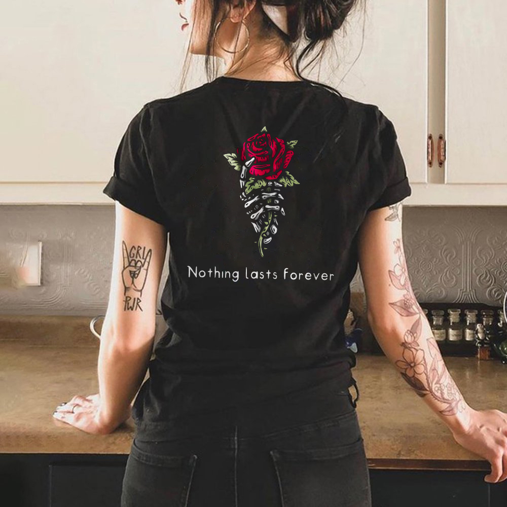 Nothing Lasts Forever Skull Rose T-shirt