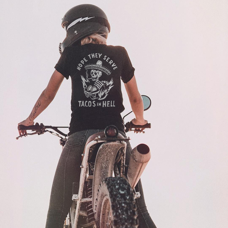 UPRANDY Hope They Serve Tacos In Hell Printed Black T-shirt