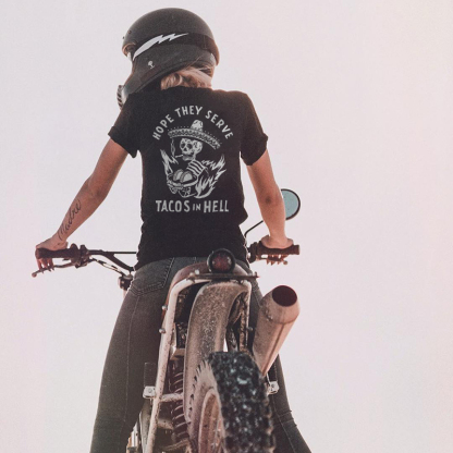 UPRANDY Hope They Serve Tacos In Hell Printed Black T-shirt