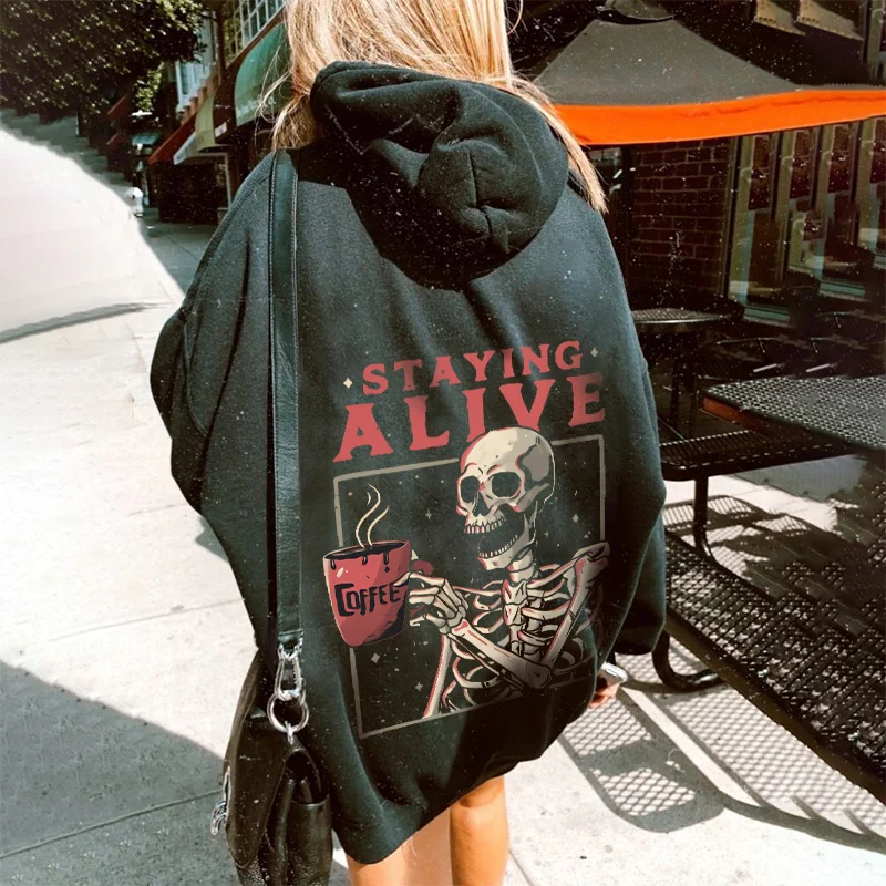 Skeleton Staying Alive Hoodie