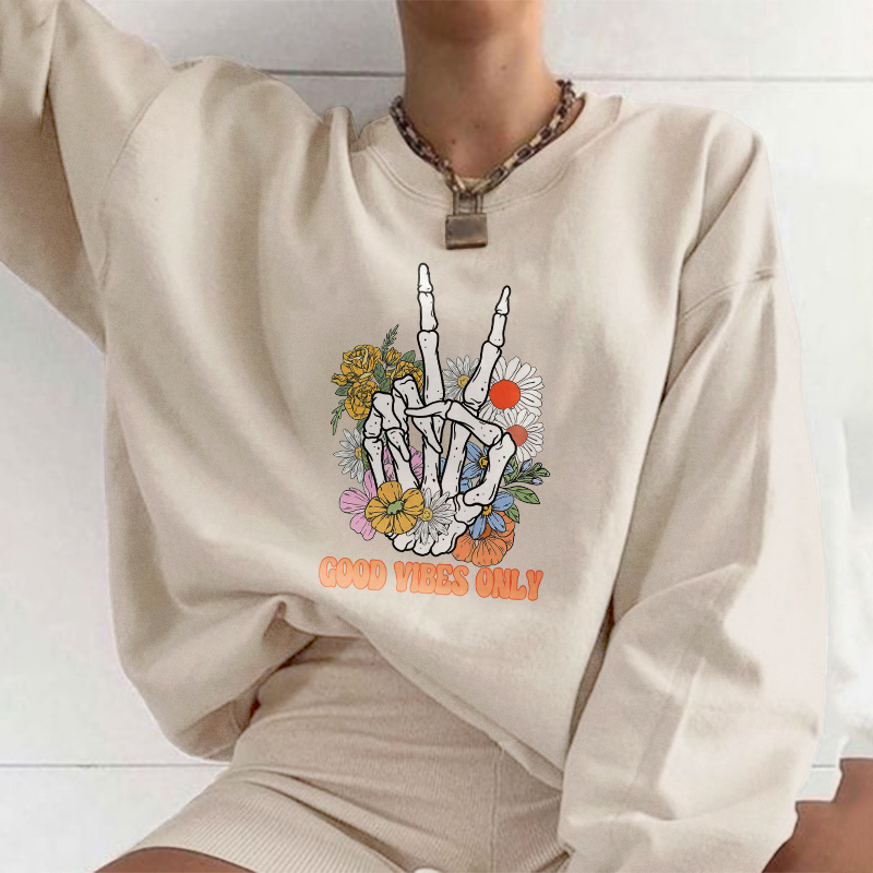 Good Vibes Only Sketelon Sweatshirt