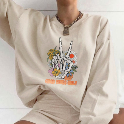 Good Vibes Only Sketelon Sweatshirt