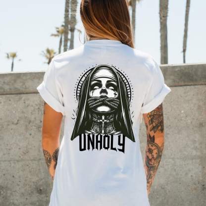 Unholy Nun Printed Women's T-shirt