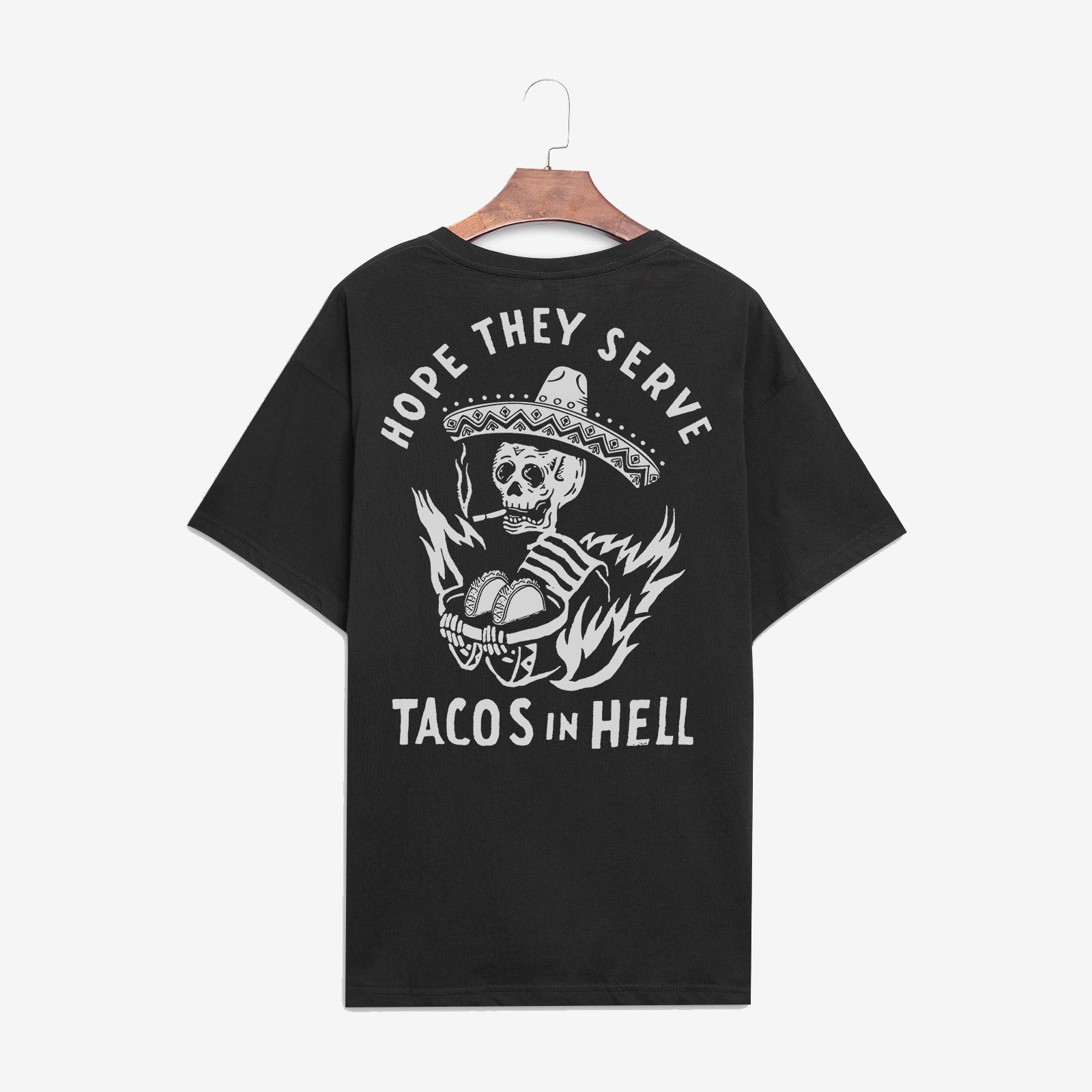 UPRANDY Hope They Serve Tacos In Hell Printed Black T-shirt