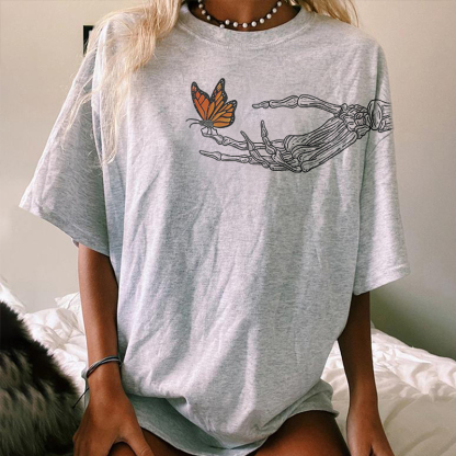 Skeleton Hand And Butterfly T-shirt