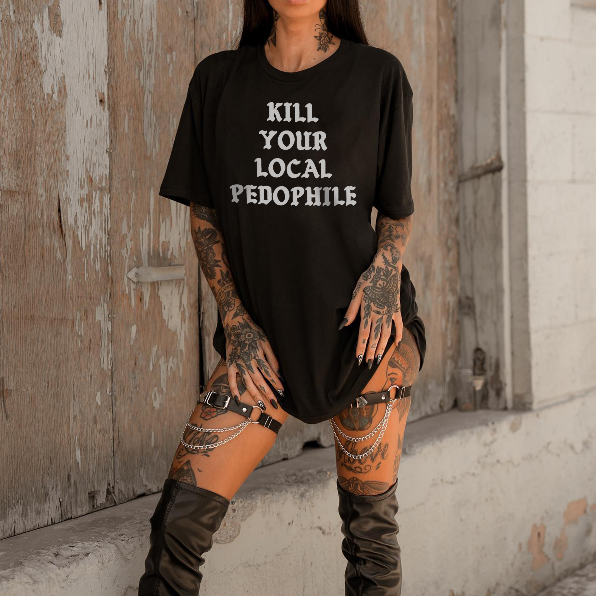 Kill Your Local Pedophile Printed Women's T-shirt