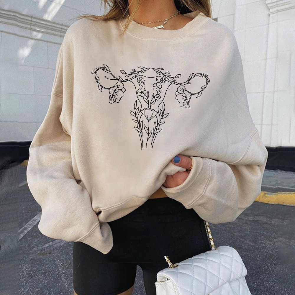 Uterus Shaped Flower Sweatshirt