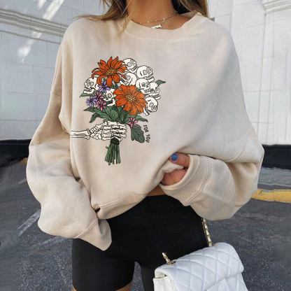 Skeleton Flowers For You Sweatshirt