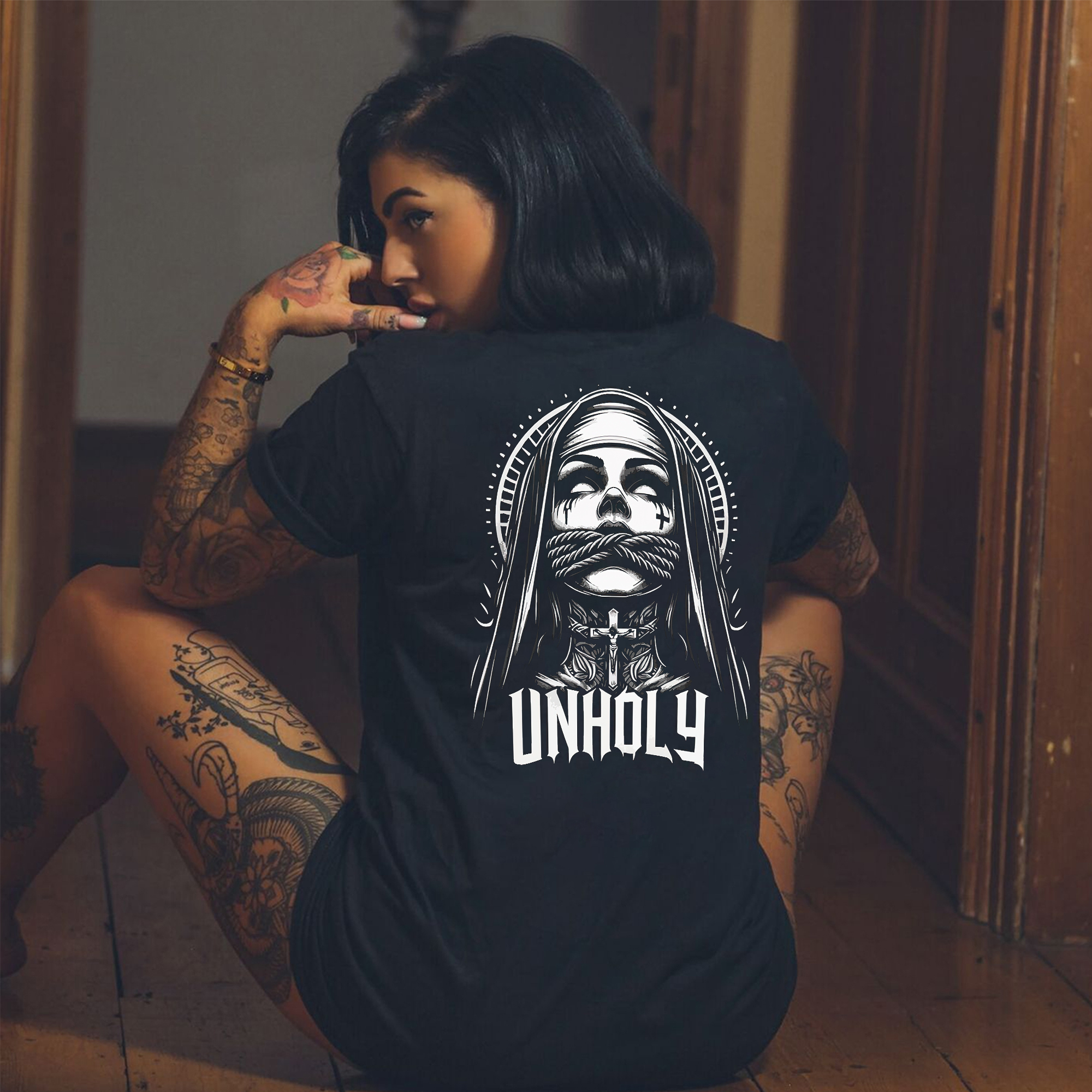Unholy Nun Printed Women's T-shirt