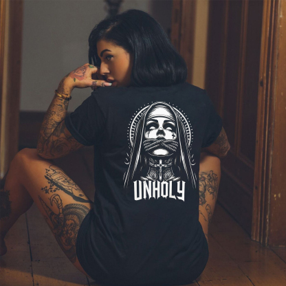 Unholy Nun Printed Women's T-shirt