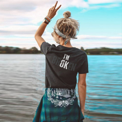 I'M Broken Slogan Women T-Shirt