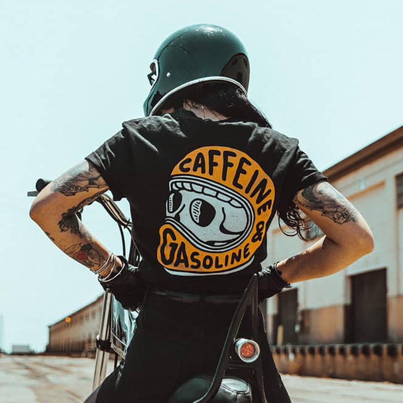Caffeine & Gasoline skull t-shirt