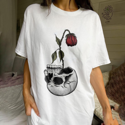Planting Flower In The Skull T-shirt