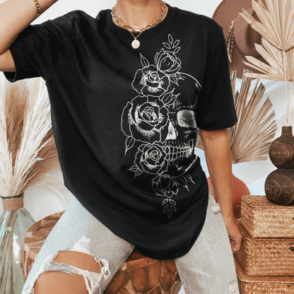 Flower And Skull T-shirt