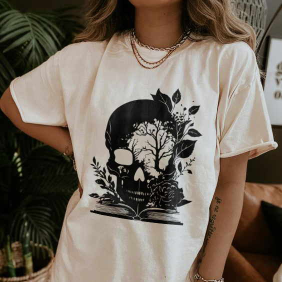 Skeleton Reading Book T-shirt