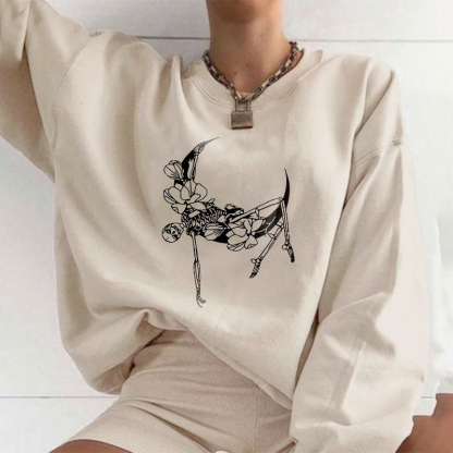 Moon Flower Skull Sweatshirt