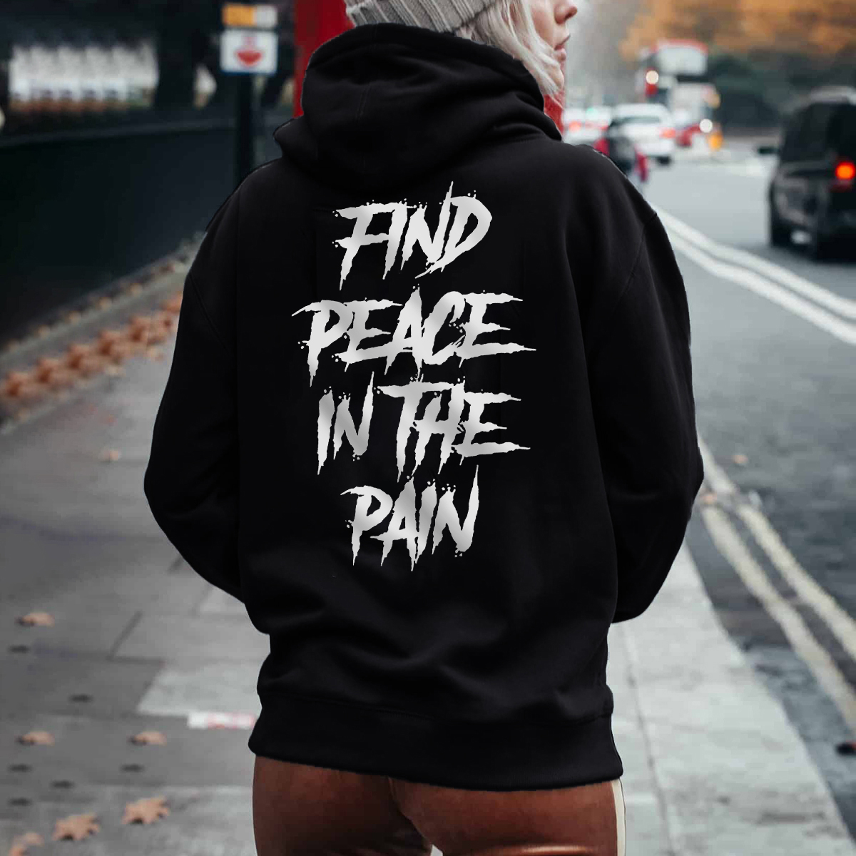 FIND PEACE IN THE PAIN Casual Hooded Sweater