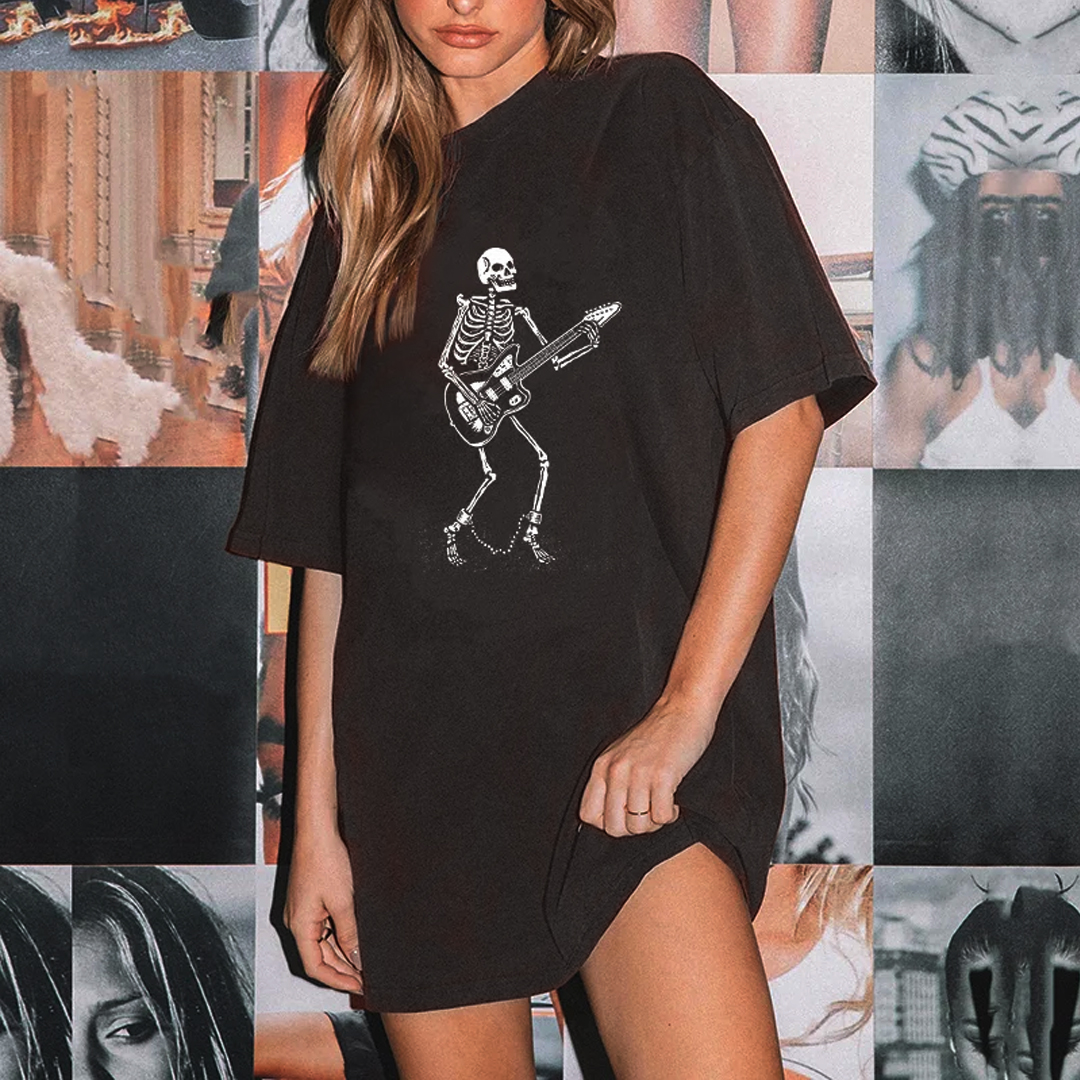 Skull Dancing With Guitar T-shirt