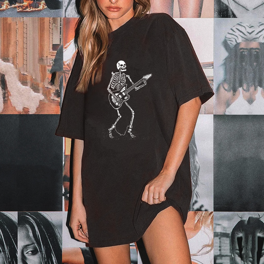 Skull Dancing With Guitar T-shirt