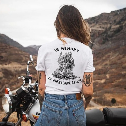 In Memory Of When I Gave A Fuck Print Women's T-shirt