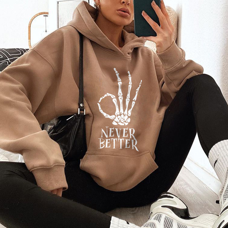 Never Better Skull Hoodie