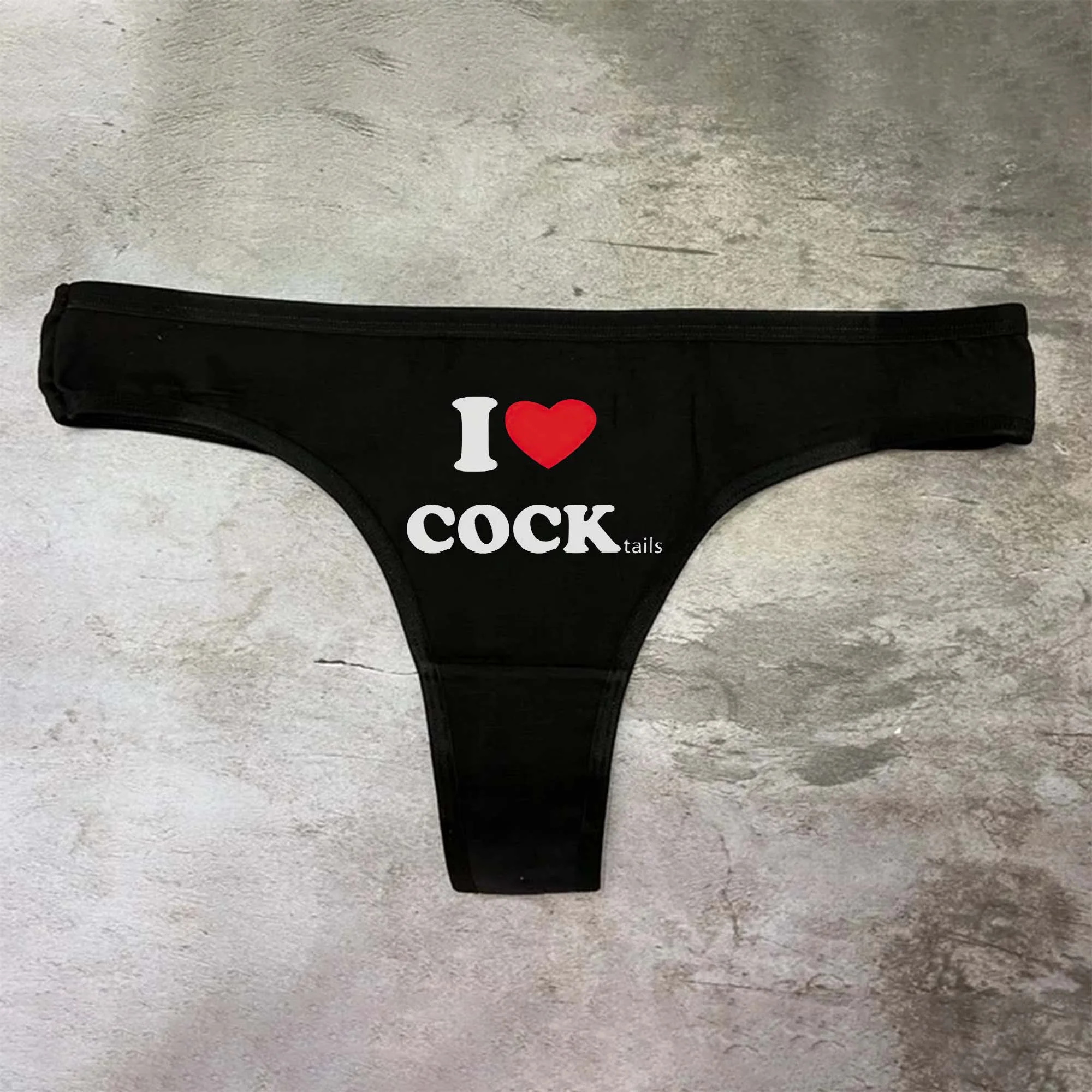 I Love Cock Tails Printed Sexy Panties