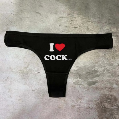 I Love Cock Tails Printed Sexy Panties